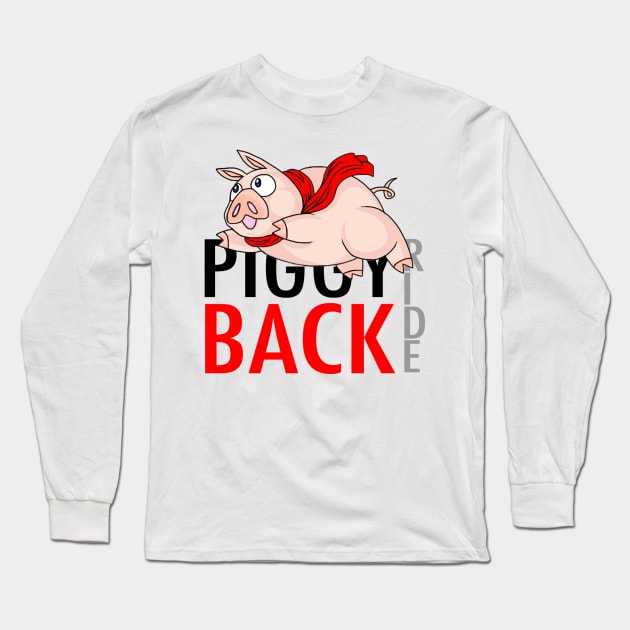 PIGGY BACK RIDE Logo Long Sleeve T-Shirt by cholesterolmind